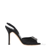 Manolo Blahnik Cassia Black Peep Slingback Pump