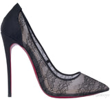Black Pigalace Pointed Toe Pump