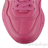 Pink Rhyton Logo Leather Sneaker