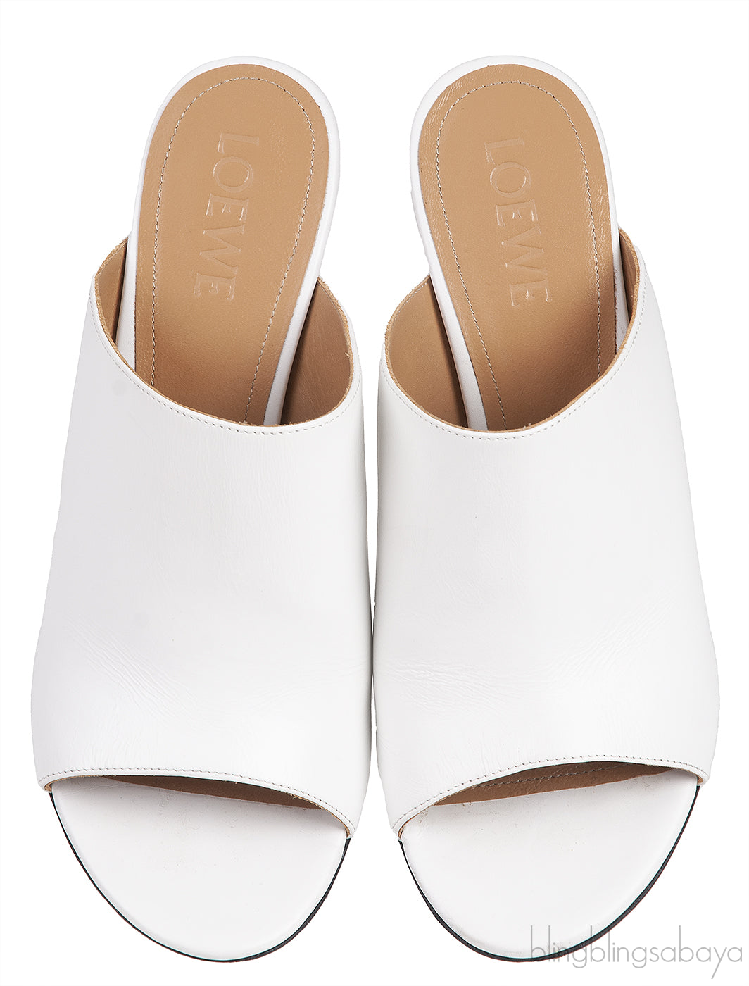 Loewe White Nail Polish Leather Mule
