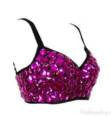 Purple Crystal Emb. Crop Top