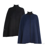 Loro Piana Black & Blue Reversible Cashmere Cape