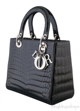 Lady Dior Black Crocodile Medium