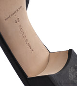 Manolo Blahnik Martamod Black Satin Mules