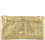 Gold Python Clutch Bag