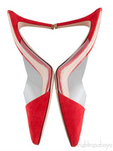 Red Suede & PVC Slide Mule
