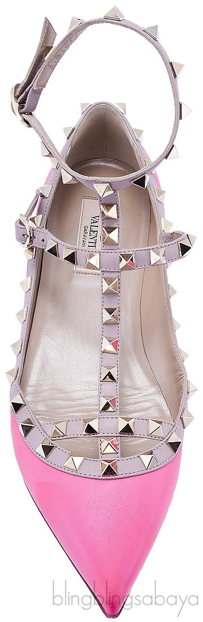 Pink Rockstud Flat Ballerina