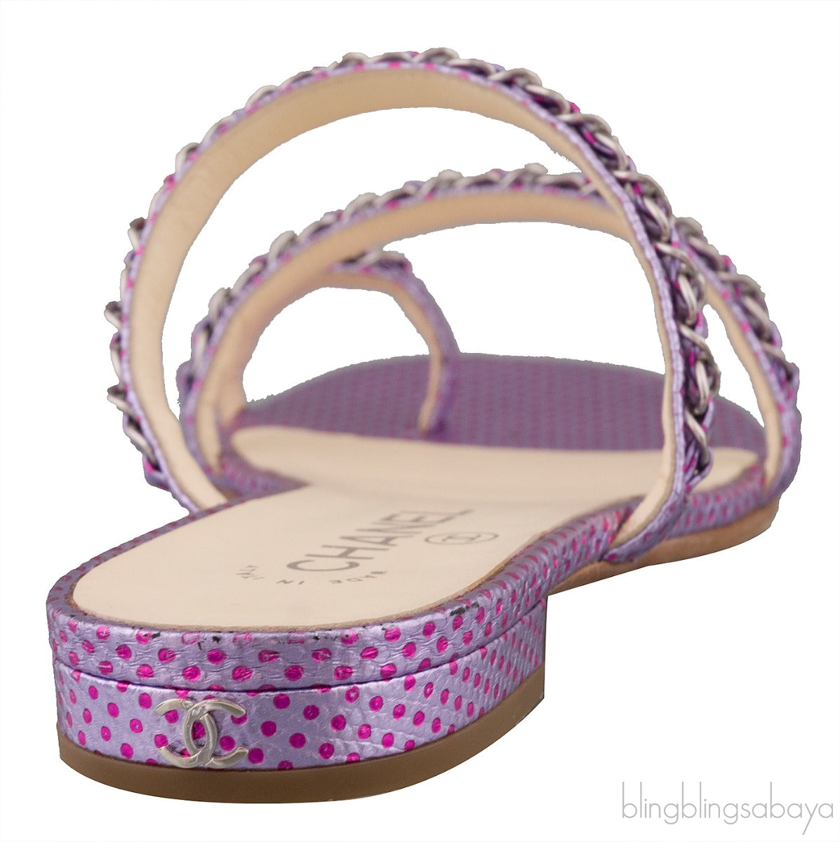 Purple Chain Polkadot Sandals