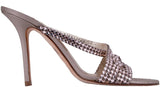 Flesh Crystal Embellished Sandals