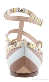 Rockstud Multi-color Leather Flats