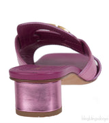 Christian Dior OR Montaigne Metallic Fuchsia Heels Slide