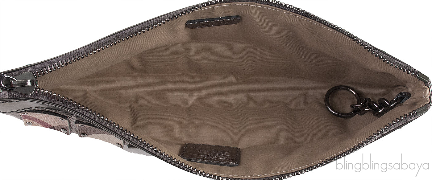 Long Grey & Checkered Wristlet Clutch