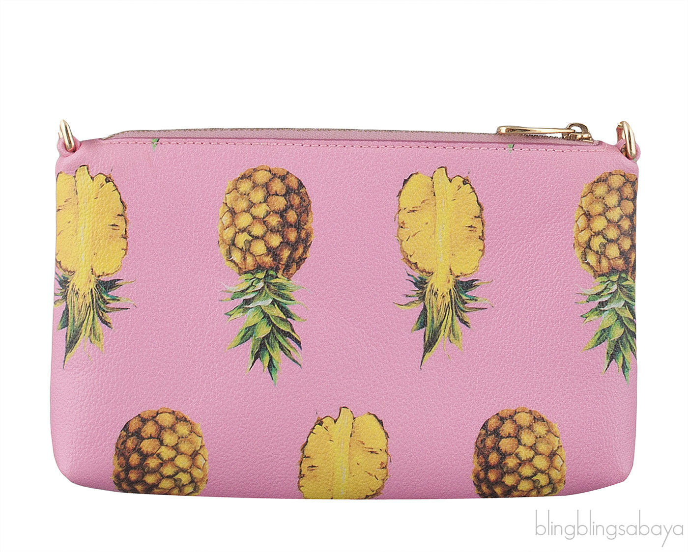 Pink Pineapple Printed Pouch