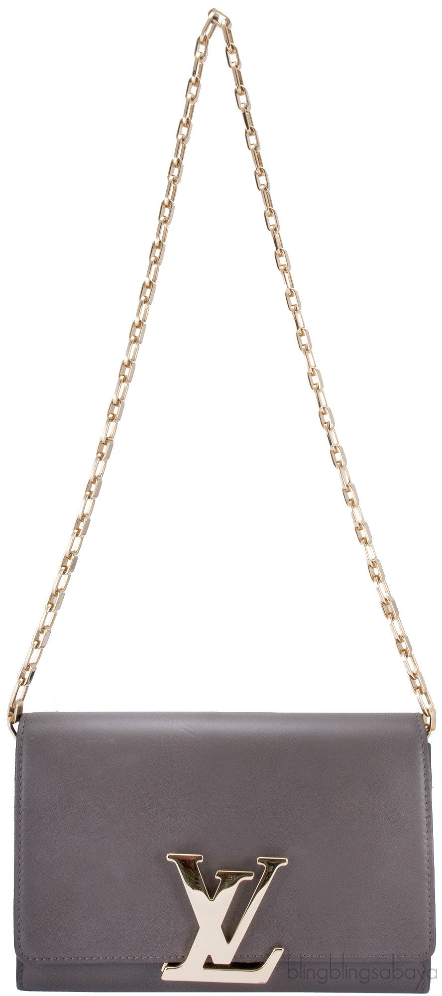 Taupe Chain Louise Clutch Bag