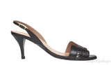 Hermes Black Night 70 Slingback Sandals