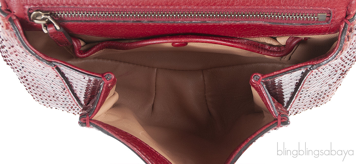Gucci Red Python Nouveou Mini Shoulder Bag