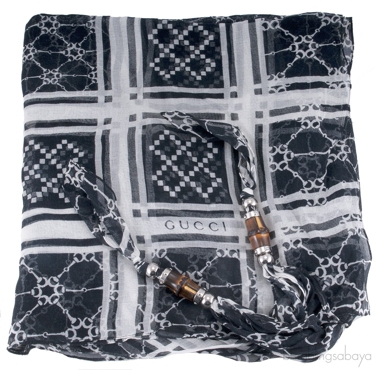 Horsebit Bamboo Print Scarf