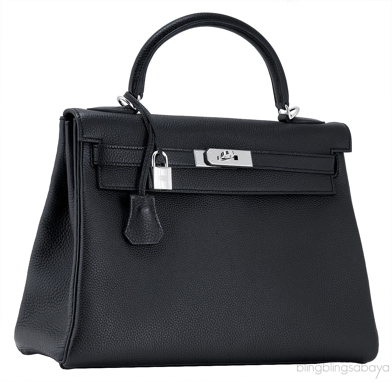 Kelly 32 Black Togo Retourne