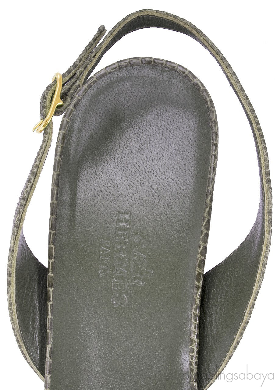 Night 90 Lizard Slingback Heels
