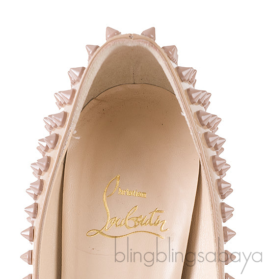 Lady Peep Toe Spikes Nude Heels