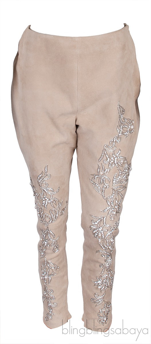 Brown Crystal Embellished Dress w/ Trouser