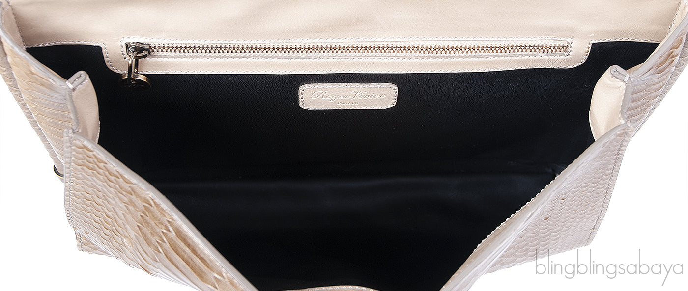 Roger Vivier Greyish Brown Python Shoulder Bag