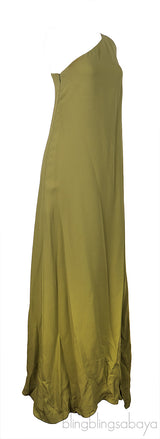 Valentino Green Silk Crepe Flared One-Shoulder Dress