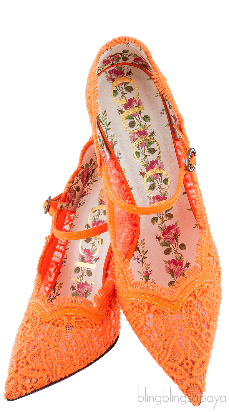 Gucci Corded Lace Virginia  Mary Jane Pumps