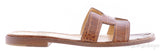 Oran Sandals Brown Crocodile