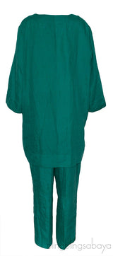 Green Linen Oversize Top & Trouser