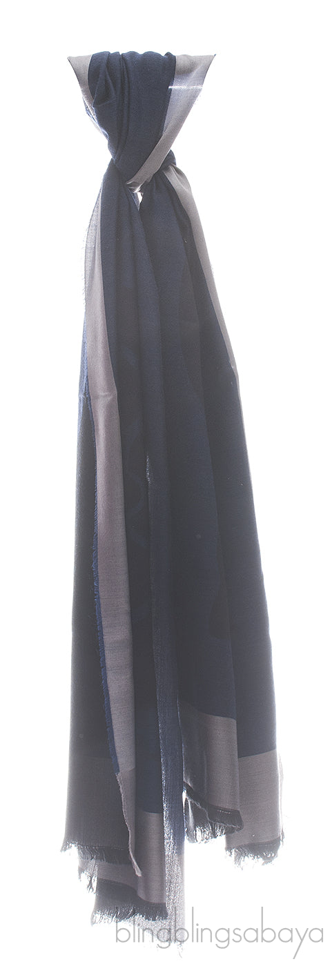 Camellia Navy Blue Stole