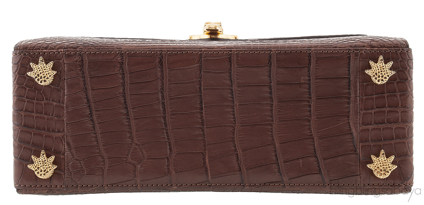 Signature Crocodile Brown Handbag
