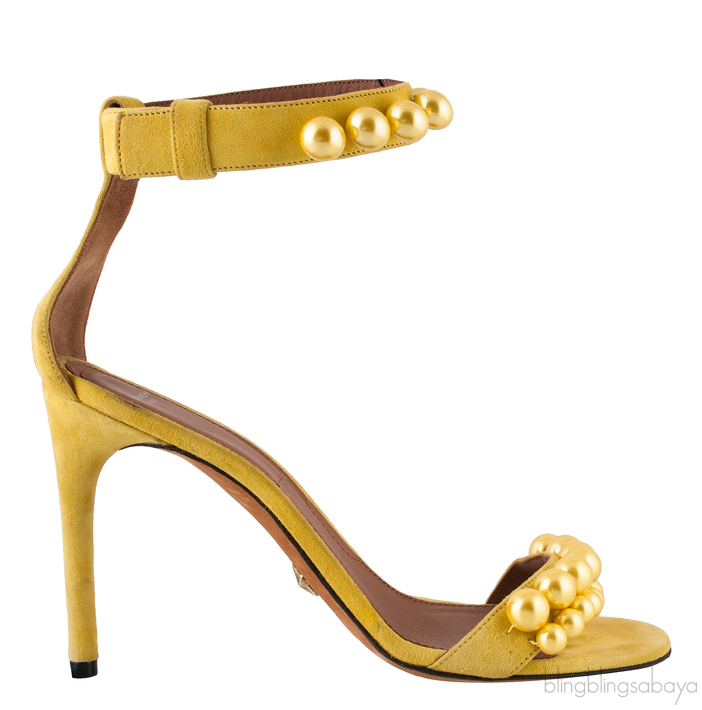 Pearlescent Suede Yellow Sandal