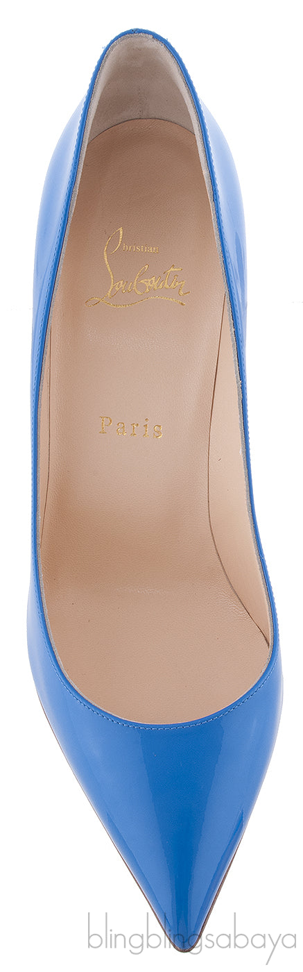 Pigalle Follies 100 Patent Blue heels