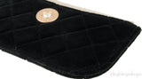 Black Quilted Velvet Pouch