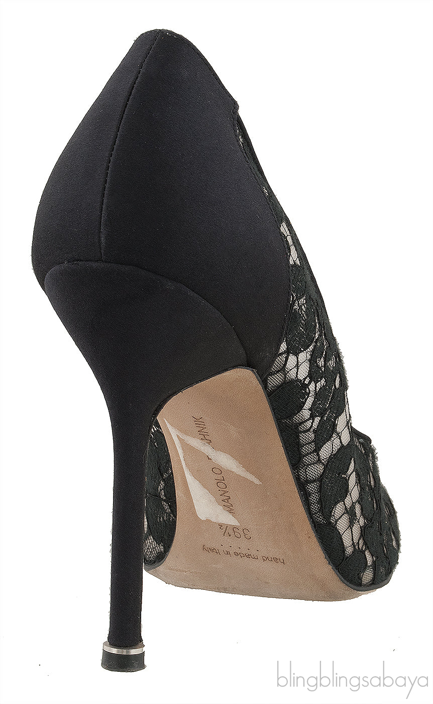 Floral Lace Black Hangisi Pump
