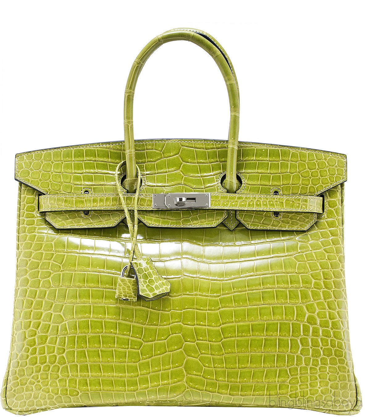 Birkin 35 Vert Anis Porosus PHW