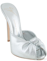 Silver Leather Mule