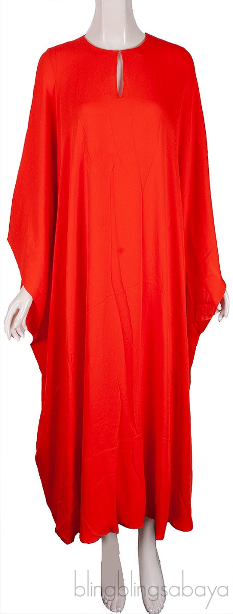 Orange Silk Kaftan Dress