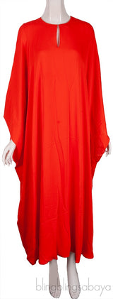 Orange Silk Kaftan Dress
