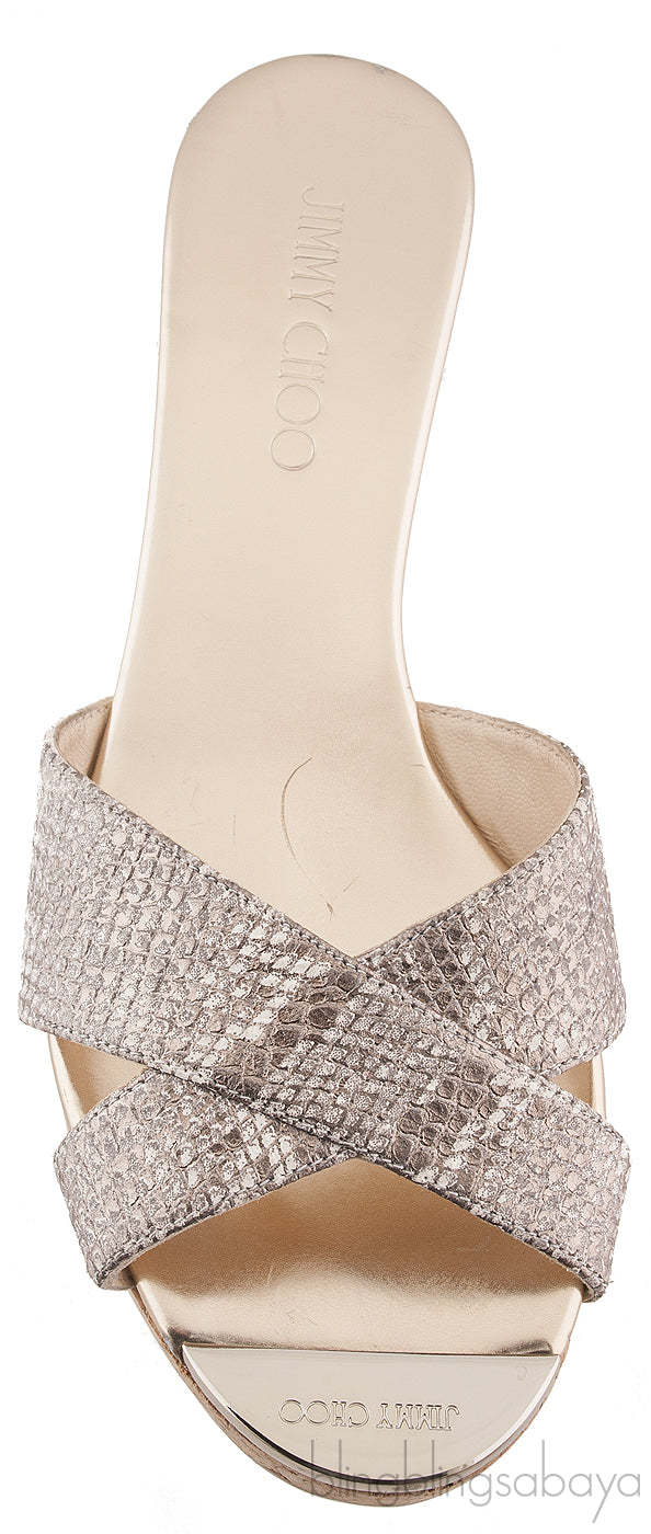 Panna Snake Print Leather Sandals