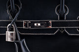 Birkin 30 Black Box Beige Stitching