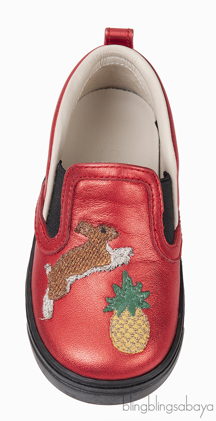 Red Rabbit Pineapple Kids Shoes