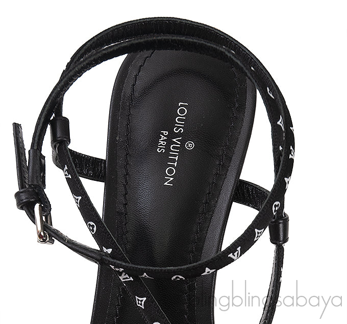 Black Monogram Citizen Strappy Sandals