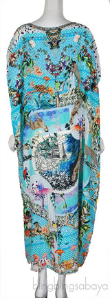 Leopard Print Turquoise Kaftan