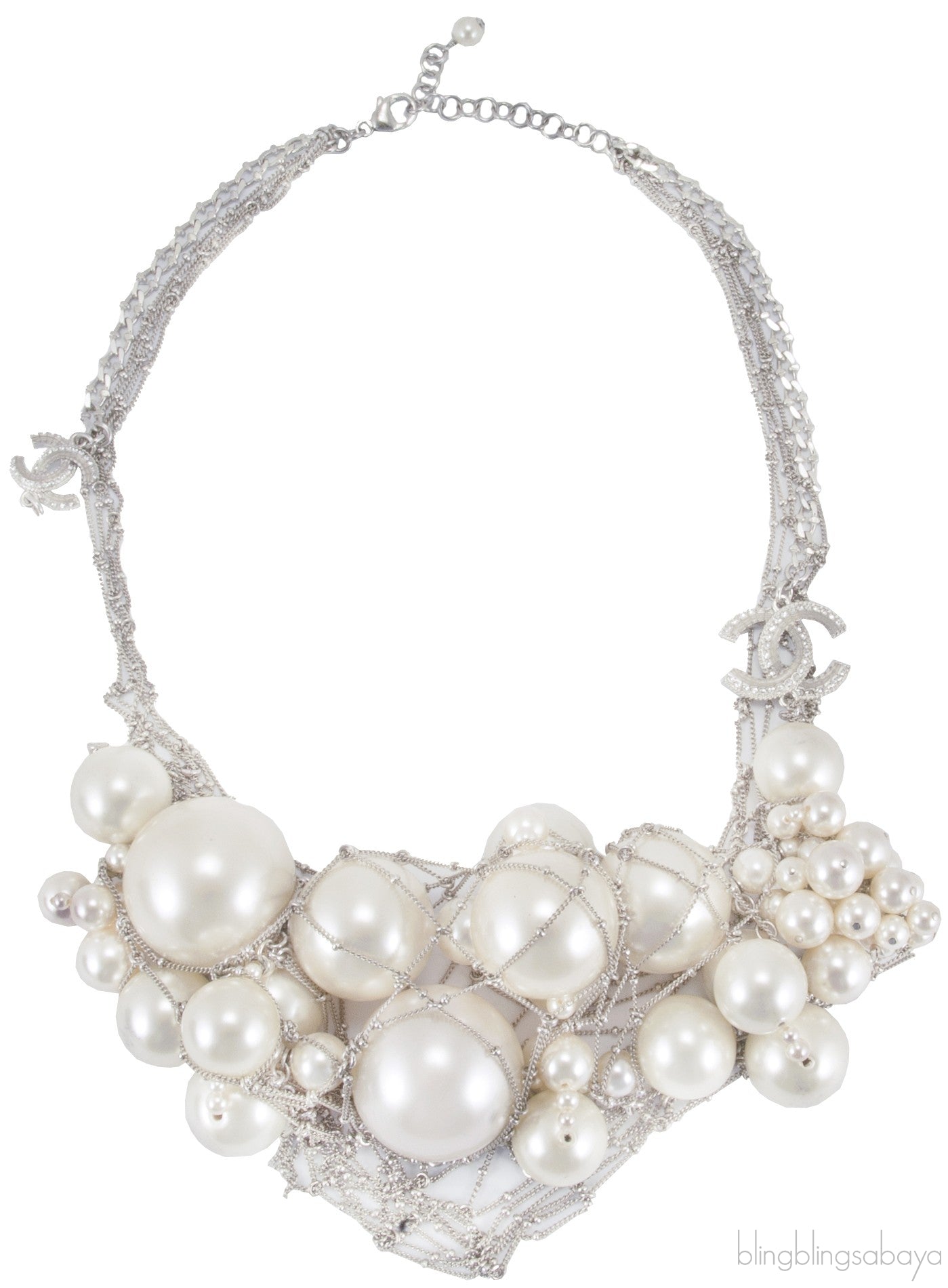 CC Pearl Cluster Necklace