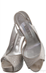 Silver Crystal Platform Heels
