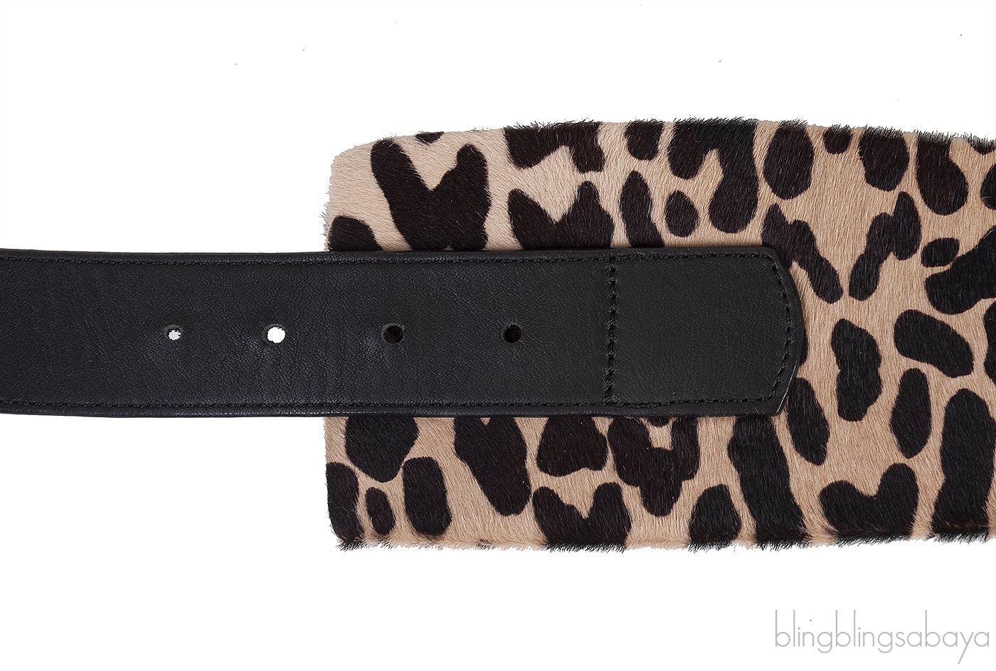 Leopard Print Pony Hair Wide Belt