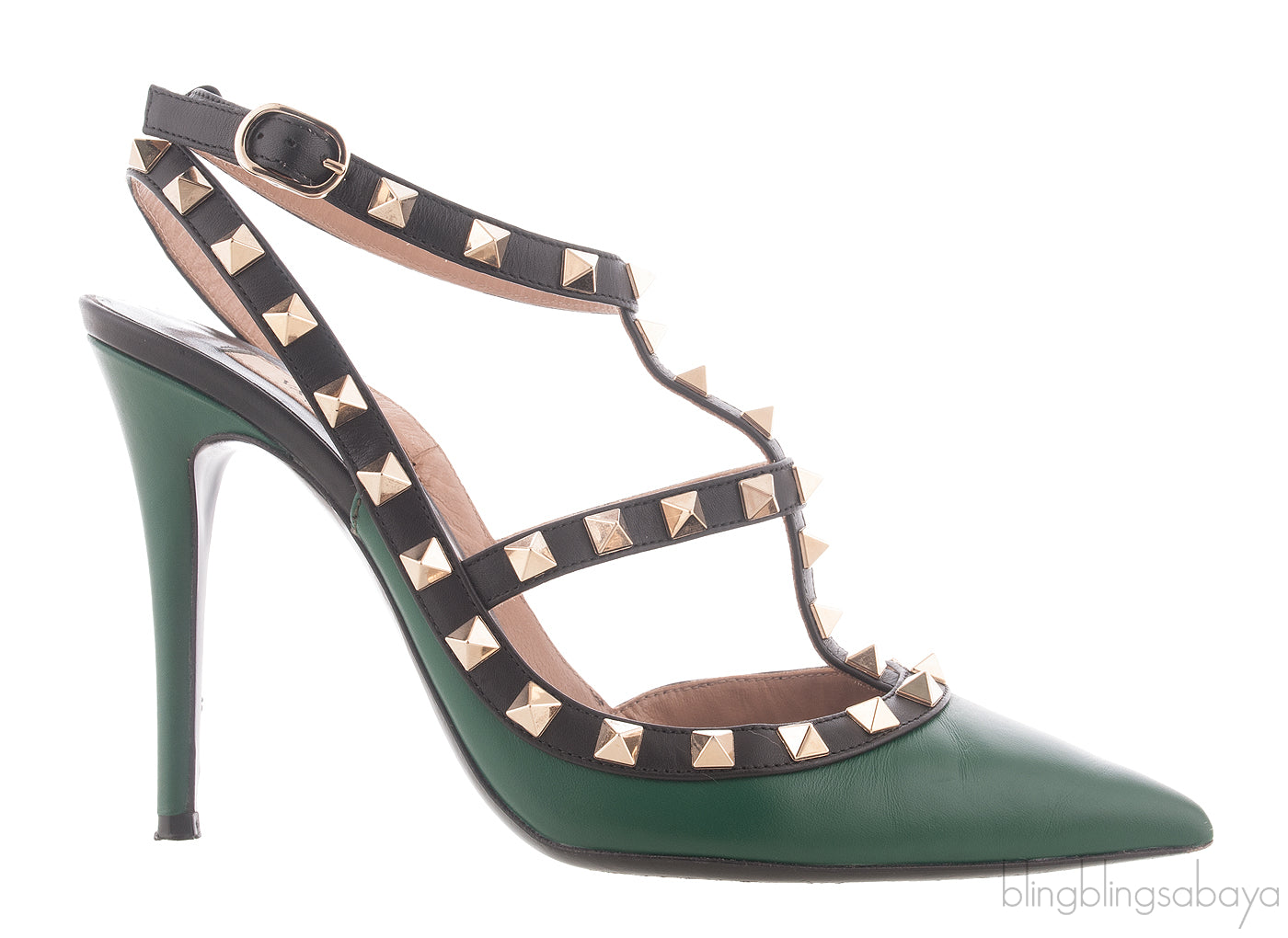 Emerald Green Matte Rockstud Heels