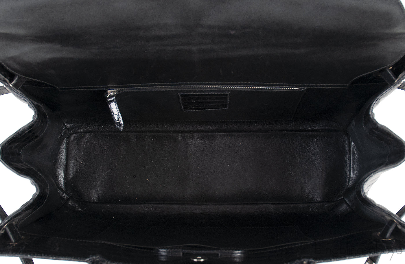 Black Crocodile Darcy Tote